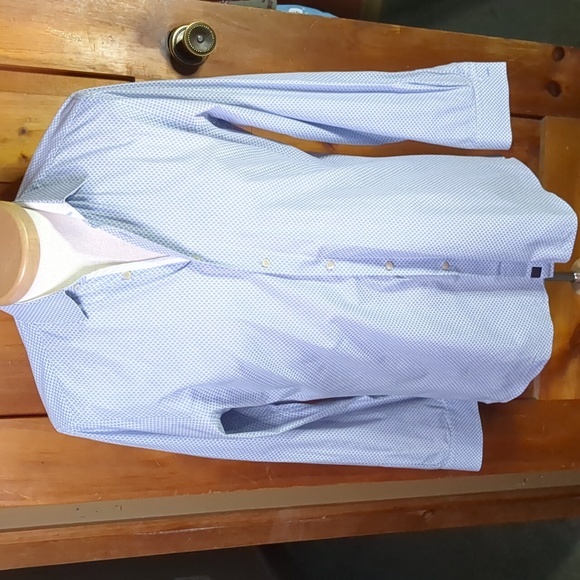 STRELLSON* Silas button front collared long sleeve mens dress shirt 41/16 blue - Picture 2 of 12